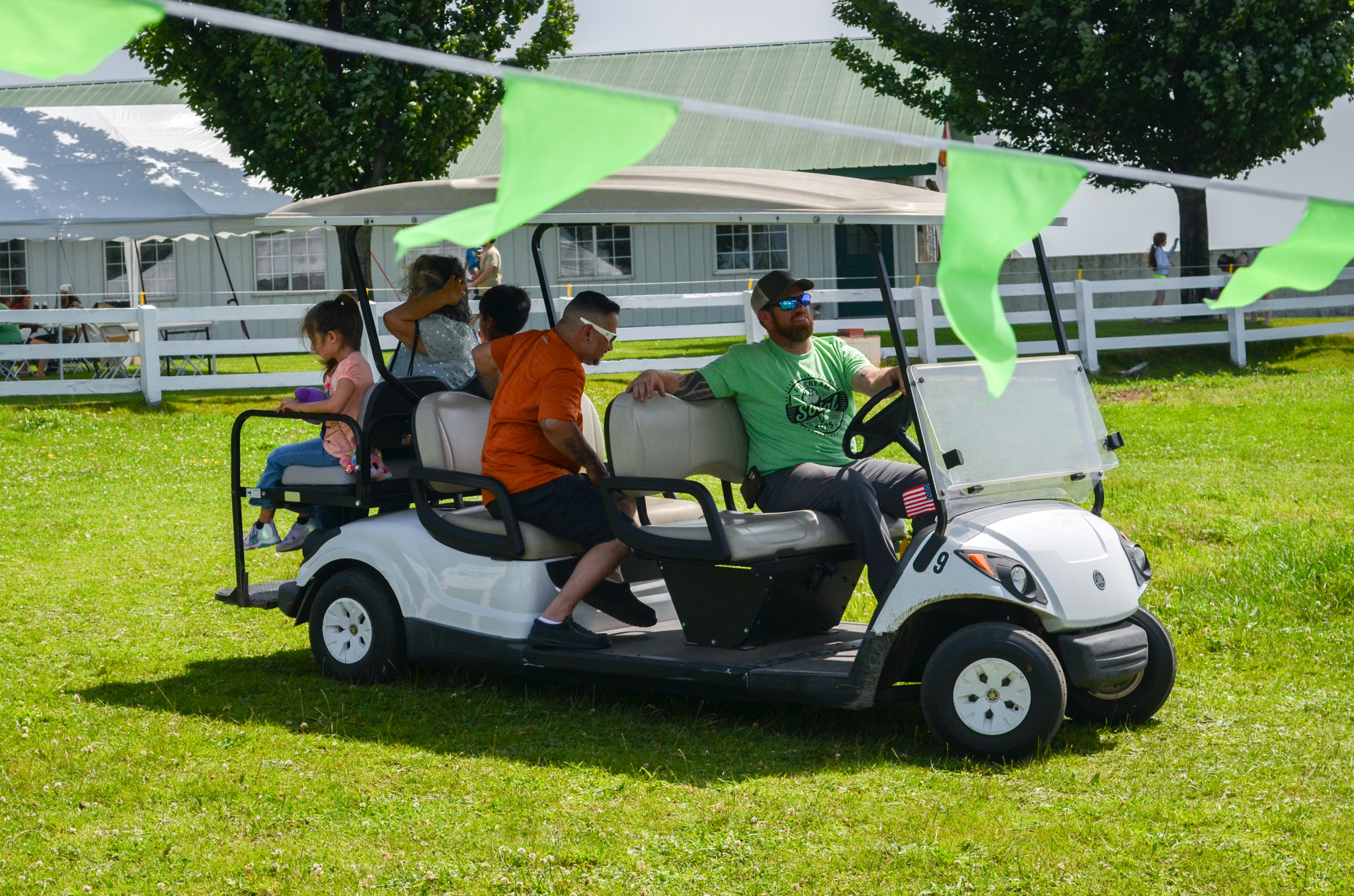 Golf carts at the Ice Cream Social